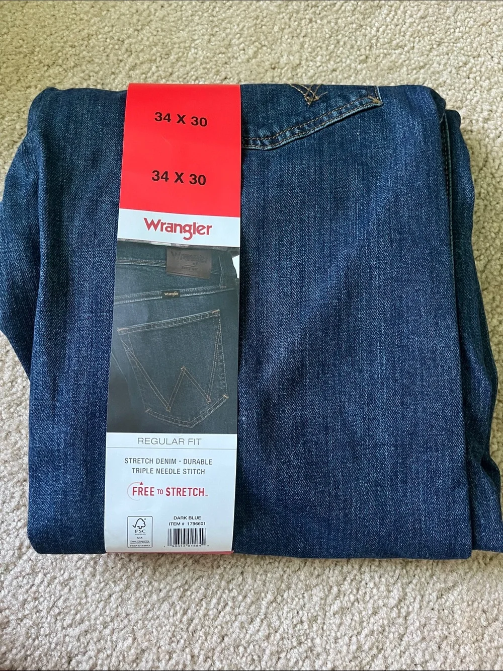 Wrangler Dark Blue Classic Regular Fit Jeans